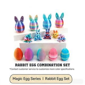 Set de Huevos de Conejo Impresos en 3D, Juguetes de Pascua, Adornos Creativos, Regalo para Niños, Juguetes para Fiestas y Celebraciones - Product Image 1