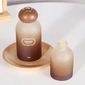 Une série volume forme ronde personnalisé luxe dégradé couleur roseau diffuseur bouteille en verre emballage de parfum d'intérieur