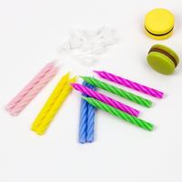 Vente directe usine : Bougies de fête torsadées arc-en-ciel avec support, à combustion propre et sans fumée, en spirale, pour anniversaire et vente au détail