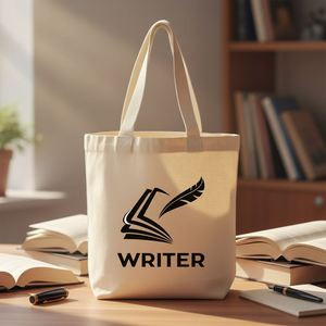 Custom Wholesale Book and Writing Community Event Giveaway Gifts Small <b>Canvas</b> <b>Tote</b> Bag Lightweight Book Bag - Product Image 1