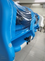 Catamaran électrique de 4,5 m, amusant et propulsé par l'énergie solaire, ponton, bateau gonflable pliable, maison flottante solaire