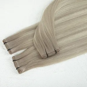 LeShine New Genius Weft Hair Extensions Russian Double Drawn Cuticle Aligned Human Hair Extension Genius Hair Weft