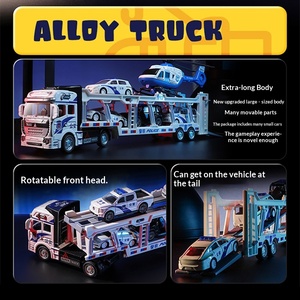 Nouveau jouet transfrontalier : Transporteur <span class=keywords><strong>de</strong></span> voitures <span class=keywords><strong>de</strong></span> police en alliage <span class=keywords><strong>de</strong></span> 32 cm avec ensemble <span class=keywords><strong>de</strong></span> 6 modèles <span class=keywords><strong>de</strong></span> véhicules <span class=keywords><strong>de</strong></span> sauvetage à grue, modèle <span class=keywords><strong>de</strong></span> véhicule <span class=keywords><strong>de</strong></span> sauvetage à grue, échelle 1:48, Control the Force - Product Image 5