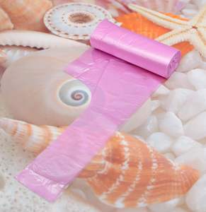 Bolsas de Basura para Baño Huamaohengchun de 4 Galones, 5 Rollos/100 Unidades, Asas Pequeñas, Color Rosa, Material LDPE Resistente - Product Image 3