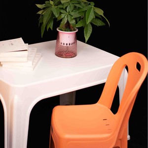 Tabouret en plastique Hengfeng avec dossier, chaise empilable pour la maison, enfants et adultes 6268 - Product Image 3