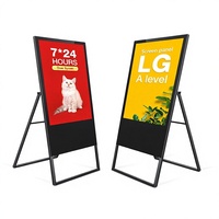 AWSTOUCH Kiosque publicitaire numérique électronique 32/43/49/55 pouces, affichage mobile vertical pliable haute définition