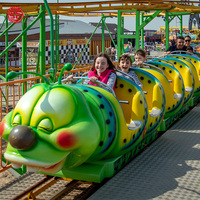 La poulie de ver monte des montagnes russes de train de voie de parc d'attractions de chenille pour des enfants
