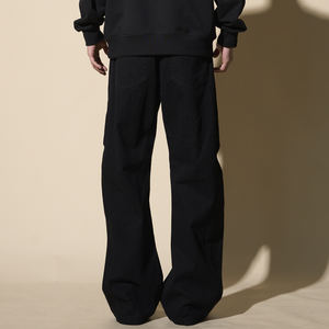 Men's Retro American Casual <strong>Harem</strong> <strong>Pants</strong> Elastic Mid Waist Drawstring Straight Loose Wide-Leg Plain Dyed Lightweight Eco-friendly - Product Image 2