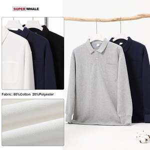 All'ingrosso di alta qualità Comfort <span class=keywords><strong>manica</strong></span> <span class=keywords><strong>lunga</strong></span> <span class=keywords><strong>Polo</strong></span> t-Shirt colletto di lusso in cotone <span class=keywords><strong>Polo</strong></span> camicia per uomo - Product Image 3