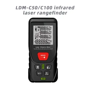 C-50 Laser Distance Meter Laser Rangefinder Measurement Tool With LCD Backlight And Cross Line Laser Level Detector