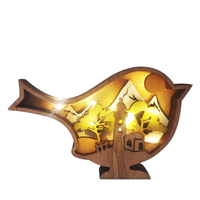 Nouvelle arrivée LED printemps jardin 3D lapin de Pâques complexe sculpture sur bois animaux décoration de la maison belle boîte en bois de Pâques 3D