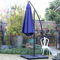 Parasol de jardin suspendu pliable imperméable 3m résistant au soleil, au vent et à la pluie pour restaurants, hôtels et patios