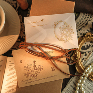<span class=keywords><strong>Enveloppe</strong></span> en papier kraft à motif floral à l'acide sulfurique bronzant pour cadeaux - Product Image 1