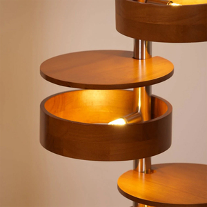 Lampe sur pied moderne Polarlux Nordic Japandi en métal et bois, haute qualité, nouvelle, stable, lumière 3000K blanc chaud, garantie 3 ans pour le salon - Product Image 5
