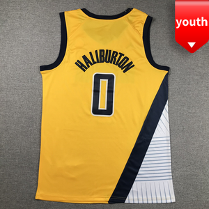 Short de basket-ball brodé Tyrese Haliburton de haute qualité 0 # pour jeunes maillot respirant et à séchage rapide vente en gros - Product Image 2