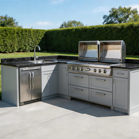 Cuisine barbecue extérieure  et station de grill pour villas Four électrique encastré sur mesure et gril en acier inoxydable