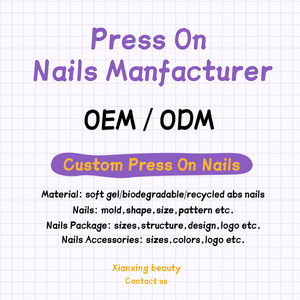 Faux ongles de luxe CPNP MSDS en gel souple, forme amande courte, rouge foncé à damier, à coller, vente en gros - Product Image 6