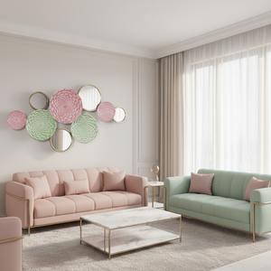 Décoration murale en métal, intérieur, <span class=keywords><strong>tendance</strong></span> maison bon marché, 66,68*6,35*40,01CM, gris, blanc, or, décoration murale en métal, luxe pour la maison - Product Image 5