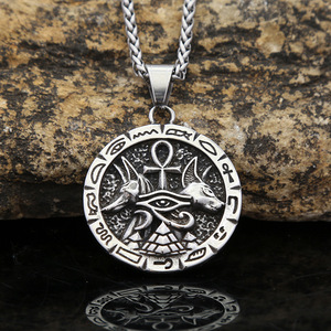 Yunnique – collier avec pendentif animal en acier inoxydable pour hommes, design tête de loup Viking, bijoux cadeau, chaîne 3.0x60CM - Product Image 4