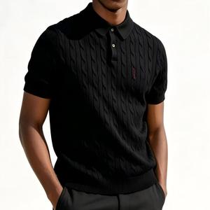 Polo de Punto Ralf Little Horse para Hombre, Transpirable, de Algodón, Color Sólido, Bordado, de Manga Corta - Product Image 1