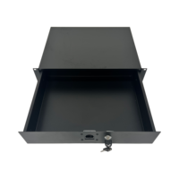 Boîtier de rangement 2U en fer sur mesure de haute qualité à un seul niveau pour accessoires de baie réseau avec étagère coulissante et serrure à clé