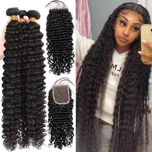 Italian Human Hair Extensions bundle vendor Hawaiian Ethiopian Virgin Human Hair bundles with hd lace closure frontal sets