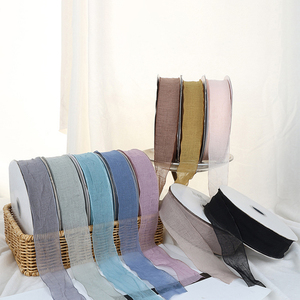 Ruban en <span class=keywords><strong>jute</strong></span> naturel coloré de 4 cm en gros pour la décoration de mariage, la boutique de fleurs, l'emballage de boîte cadeau - Product Image 4