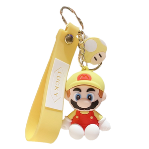 Porte-clés en silicone <span class=keywords><strong>Mario</strong></span> dessin animé, pendentif mignon pour <span class=keywords><strong>sac</strong></span> à <span class=keywords><strong>dos</strong></span> d'étudiant ou de couple, porte-clés créatif pour voiture, léger, sérigraphié - Product Image 1