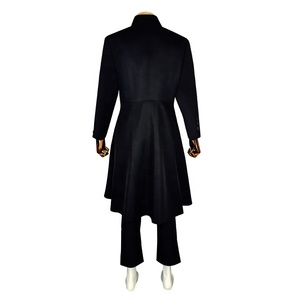 Traje <span class=keywords><strong>de</strong></span> 3 Piezas para Hombre, Estilo Gótico, con Cuello Alto, Gabardina Larga Negra, Disfraz <span class=keywords><strong>de</strong></span> Agente Espía para Halloween - Product Image 1