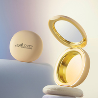 Étui à poudre compact personnalisé avec miroir, mini étui à poudre compacte pour blush, forme ovale