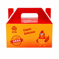 Individuell Bedruckte Gebratenes-Hähnchen-Box Papier-Takeaway-Verpackung mit Tragegriff für Fast Food