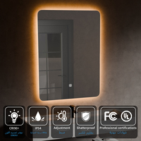 2025 Tendance Style Moderne Rectangle LED Miroir De Bain Miroir De Salle De Bains Mural Led avec Lumières Intelligentes Fonction Illuminée