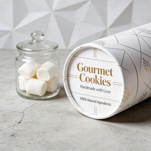 Gıda Sınıfı Özel Kağıt Tüp, İsteğe Bağlı Folyo Kaplama ile |   El Yapımı Kurabiyeler İçin Biyobozunur Ambalajlar - Product Image 5