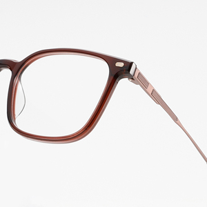 Gafas de titanio con montura completa rectangulares, color marrón sólido, anti-UV, ligeras, unisex, para adultos, monturas para corrección de la visión MM92KA - Product Image 5