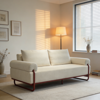 Weiße Modulare Konvertierbare Kompressionssofas mit Roten Metallbeinen, Milbenschutz, Vakuumversiegelt, für Zuhause, Studio, Freizeitnische, Komfortabel für Schule