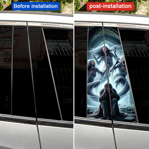 Alta calidad 2 uds Halloween Horror coche ventana pegatinas Spooky Halloween decorativo coche lado B Pilar vinilo pegatina para coches - Product Image 4
