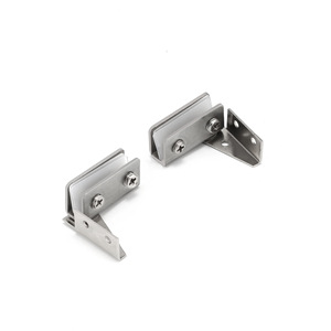 Charnière en verre en acier inoxydable, installation sans perçage pour porte d'armoire avec fixation supérieure et inférieure, contact magnétique - Product Image 2