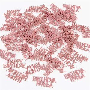 Vendita calda oro rosa Glitter buon compleanno coriandoli tavolo decorazioni per festa di compleanno Baby Shower festa di carta - Product Image 1