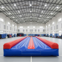 Prix bon marché personnalisé en usine tapis gonflable sac gonflable de gymnastique en PVC tapis de culbutage plus épais piste d'air commerciale avec ventilateur