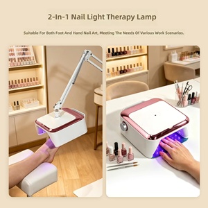 Lampe à ongles rechargeable, tabouret de manucure, tabouret de pédicure 360 °   Lampe sur pied rotative à 360° de 54W pour salon de beauté - Product Image 4