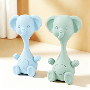 Giocattolo Sensoriale per Dentizione <span class=keywords><strong>all</strong></span>'Ingrosso, Nuovo Design, Sonaglio a Forma di Animale, Massaggiagengive <span class=keywords><strong>in</strong></span> Silicone per Neonati - Product Image 1