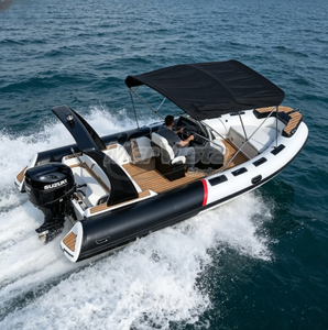 Bateau pneumatique semi-rigide de pêche Orca Hypalon 580 de 20 pieds avec auvent Bimini, coque en fibre de verre, best-seller - Product Image 1