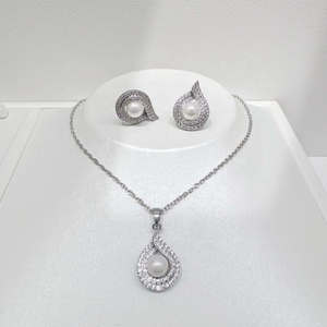 Precio de fábrica, plata 925, conjunto de 2 piezas con diseño floral, de alta calidad, para fiestas, elegante, para damas, delicado, vintage, con perlas, para boda. - Product Image 3