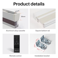 Stores alvéolaires triangulaires motorisés isolants thermiquement, avec cassette en aluminium, rail multicolore et télécommande
