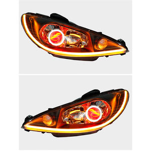 Phares LED complets personnalisés pour <span class=keywords><strong>Peugeot</strong></span> 206 2004-2008, lentilles de projecteur bi-xénon, lampes avant avec <span class=keywords><strong>DRL</strong></span> - Product Image 4