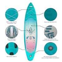Planche de paddle gonflable OEM personnalisée tout usage avec revêtement antidérapant en EVA pour débutants