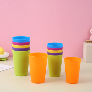 RTS anak-anak 160ML kosong warna-warni mulut lebar permukaan Matte polos plastik dapat ditumpuk cangkir Stadion - Product Image 3