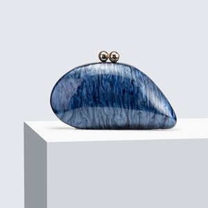 Sac en acrylique en forme de coquille 2026, pochette de soirée de luxe en marbre pour femmes, sac à main scintillant, sac à main élégant pour mariage et fête - Product Image 5