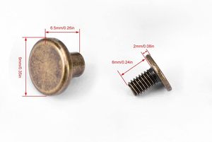 Sets Brass Flat Head Button <b>Studs</b> Mm Bronze Leathercraft Screw Rivets For Belts <b>Bags</b> Shoes Rotatable DIY Leather Hardware With N - Product Image 2