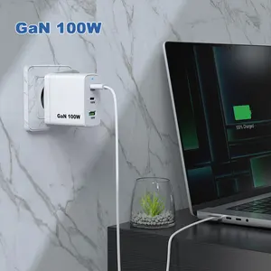 Carregador Gan Wall USB 100W Carregador Adaptador de energia para Laptop Macbook Pro 100 Watts